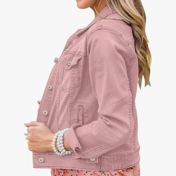 Pink Denim Jacket Size Medium - Picture 3 of 10